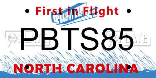 PBTS85 North Carolina License Plate