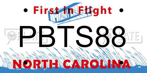 PBTS88 North Carolina License Plate