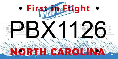 PBX1126 North Carolina License Plate