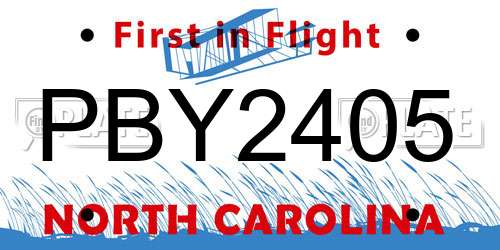 PBY2405 North Carolina License Plate