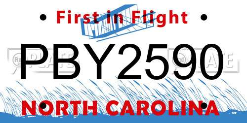 PBY2590 North Carolina License Plate