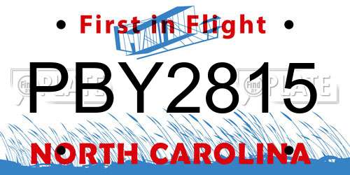 PBY2815 North Carolina License Plate