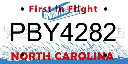 PBY4282 North Carolina License Plate
