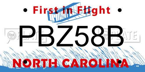 PBZ58B North Carolina License Plate