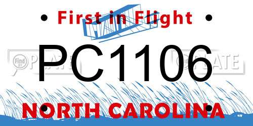 PC1106 North Carolina License Plate