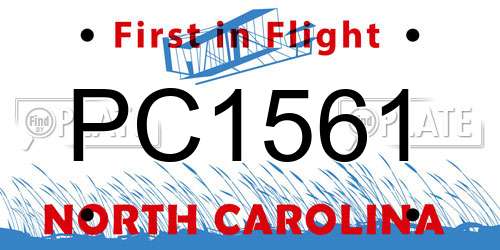 PC1561 North Carolina License Plate