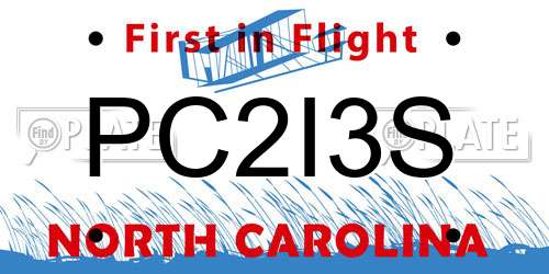 PC2I3S North Carolina License Plate