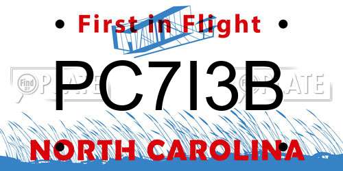 PC7I3B North Carolina License Plate