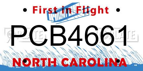 PCB4661 North Carolina License Plate