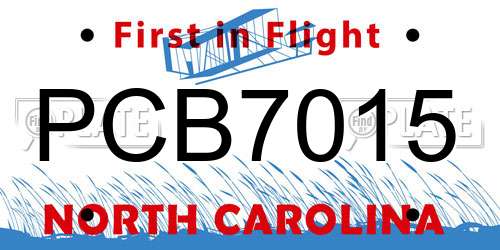 PCB7015 North Carolina License Plate