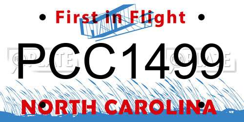 PCC1499 North Carolina License Plate