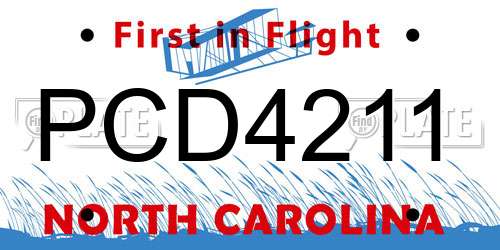 PCD4211 North Carolina License Plate