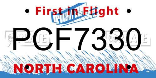PCF7330 North Carolina License Plate