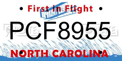 PCF8955 North Carolina License Plate