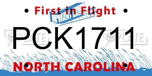 PCK1711 North Carolina License Plate