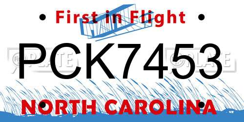 PCK7453 North Carolina License Plate