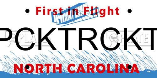 PCKTRCKT North Carolina License Plate