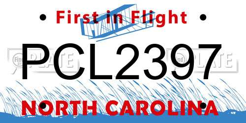 PCL2397 North Carolina License Plate