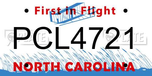 PCL4721 North Carolina License Plate