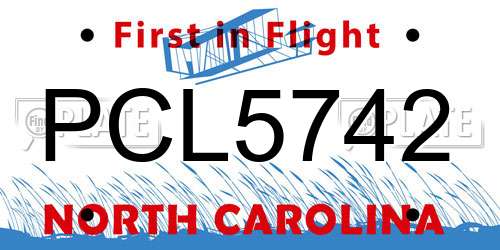 PCL5742 North Carolina License Plate