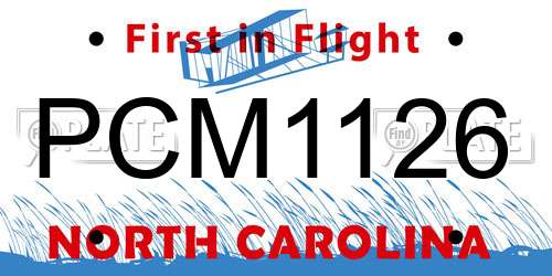 PCM1126 North Carolina License Plate