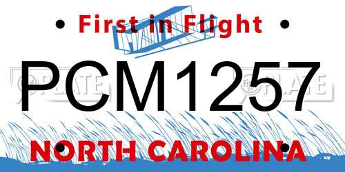 PCM1257 North Carolina License Plate