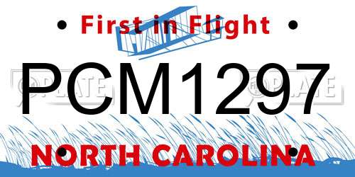 PCM1297 North Carolina License Plate
