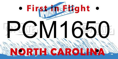 PCM1650 North Carolina License Plate