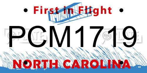 PCM1719 North Carolina License Plate