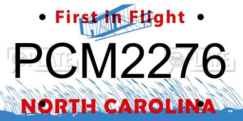 PCM2276 North Carolina License Plate