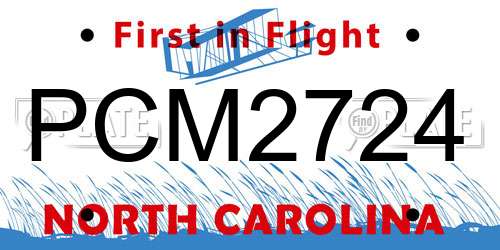 PCM2724 North Carolina License Plate