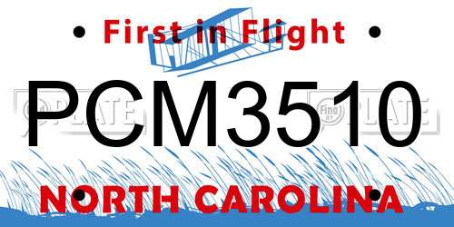 PCM3510 North Carolina License Plate