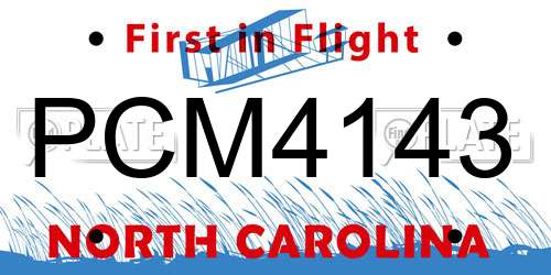 PCM4143 North Carolina License Plate