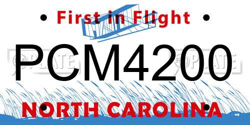 PCM4200 North Carolina License Plate