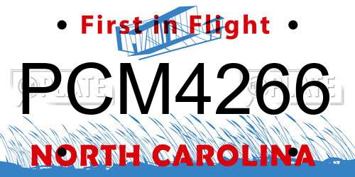 PCM4266 North Carolina License Plate