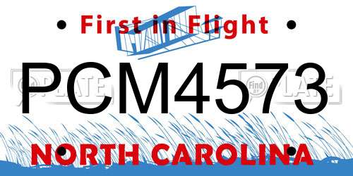 PCM4573 North Carolina License Plate