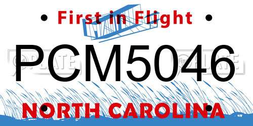 PCM5046 North Carolina License Plate