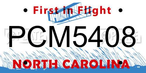 PCM5408 North Carolina License Plate
