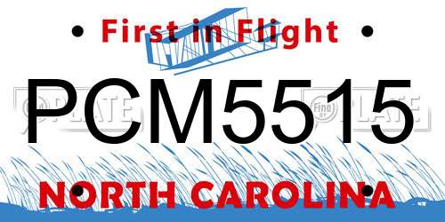 PCM5515 North Carolina License Plate