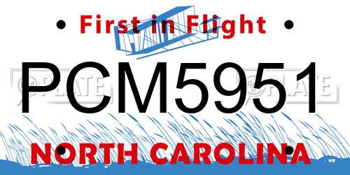 PCM5951 North Carolina License Plate