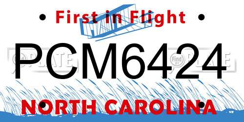 PCM6424 North Carolina License Plate
