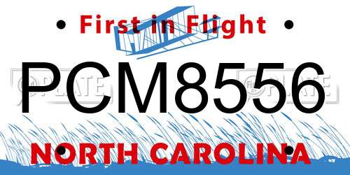 PCM8556 North Carolina License Plate