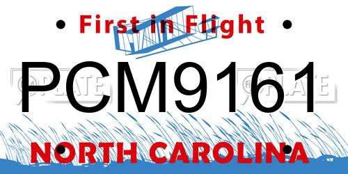 PCM9161 North Carolina License Plate