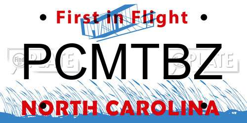 PCMTBZ North Carolina License Plate