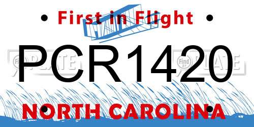 PCR1420 North Carolina License Plate