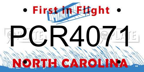 PCR4071 North Carolina License Plate