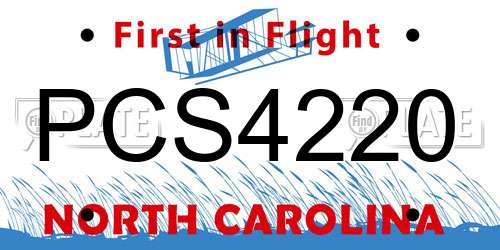 PCS4220 North Carolina License Plate