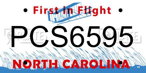 PCS6595 North Carolina License Plate