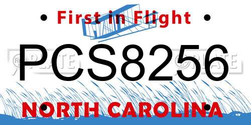 PCS8256 North Carolina License Plate