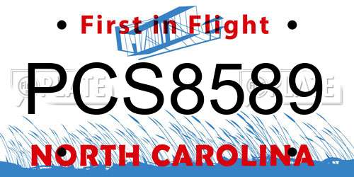 PCS8589 North Carolina License Plate